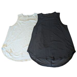 GUC Lululemon Womens Size 12 Large Black White Sculpt Tank Bundle Activewear